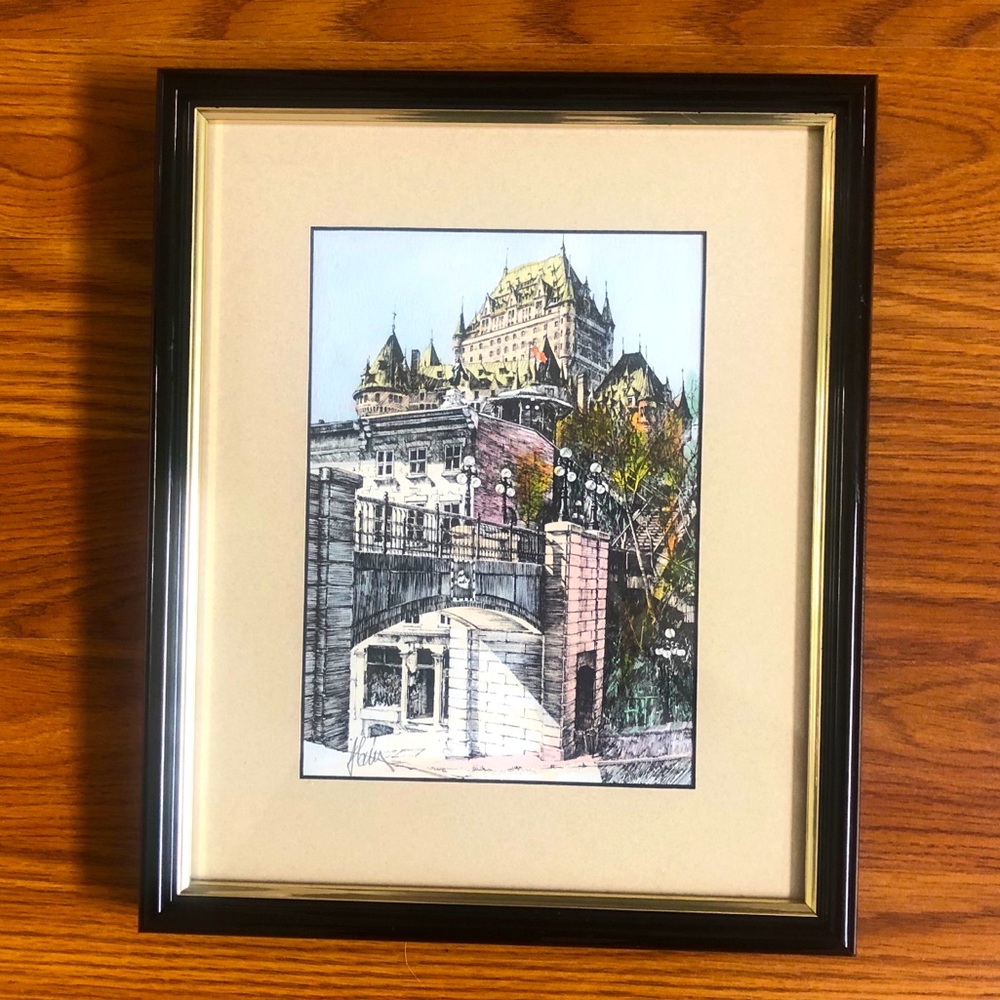 Vintage Watercolor Etching